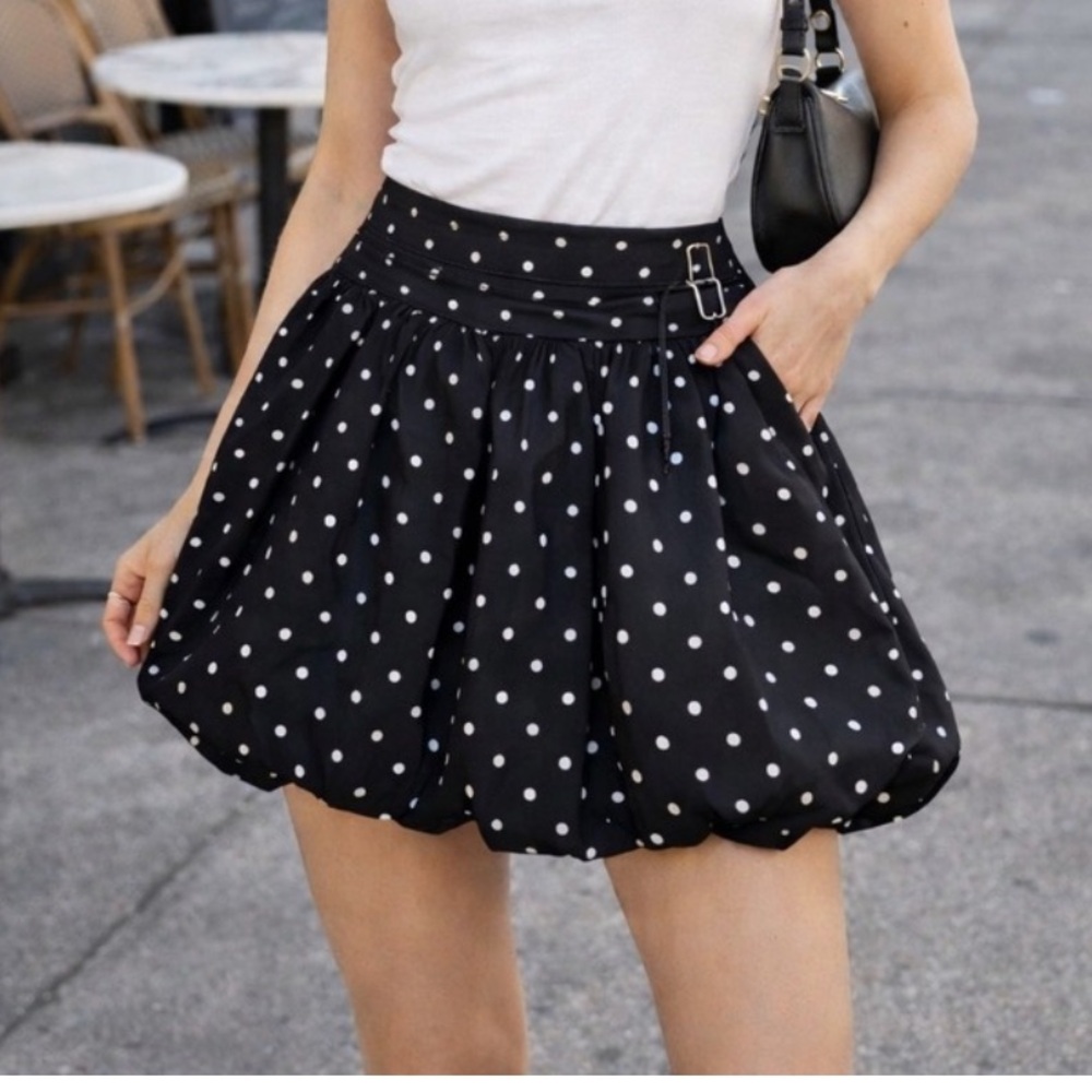 Black Ibis Polka Dot Bubble Skirt with Adjustable Waist- NOT FOR SALE